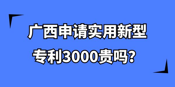 廣西申請實用新型專利3000貴嗎？