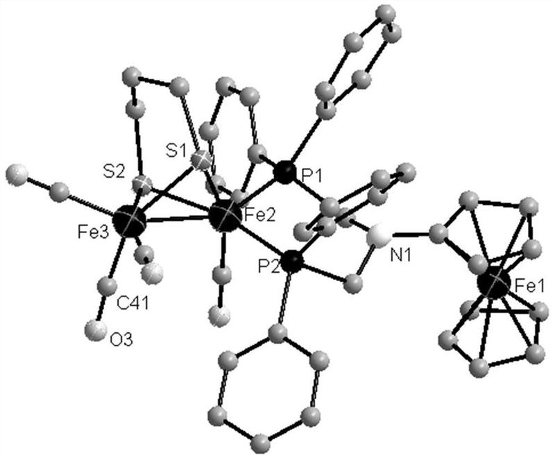 一種含氨基二茂鐵雙膦配體鐵鐵氫化酶模型物及其合成方法和應(yīng)用