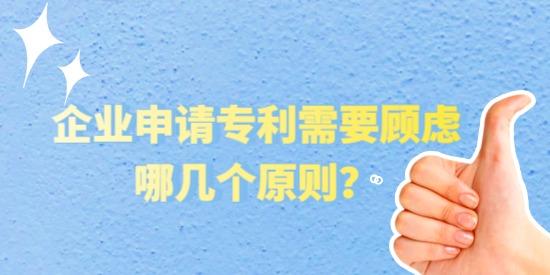 企業(yè)申請專利需要顧慮哪幾個原則？