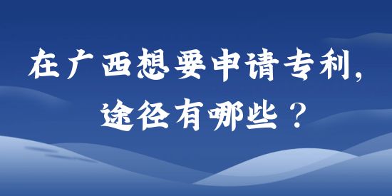 在廣西想要申請(qǐng)專利，途徑有哪些？